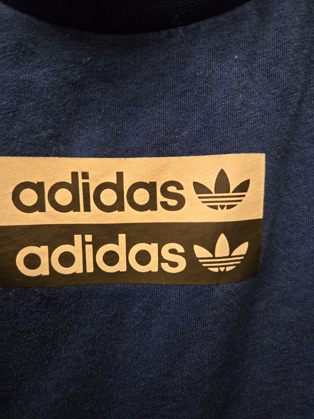 Adidas Blue Crop Top Tank Logo Trefoil Y2K Athleisure Sleeveless Fitted Stretch - Picture 5 of 10